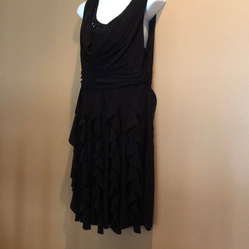 Tiana B. Black Jeweled Neckline Sleeveless Dress